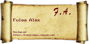 Fulea Alex névjegykártya